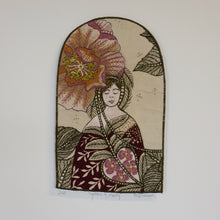 Load image into Gallery viewer, Goddess of Purity Heart Heartspace Rayon Threads Bloom Floral Rose Pink Olive Green Womanhood Feminine