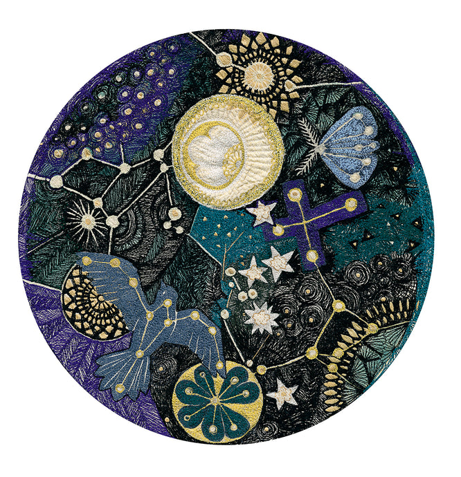 ‘NIGHT GARDEN’ original textile, framed