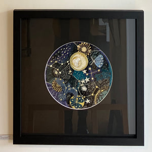 ‘NIGHT GARDEN’ original textile, framed