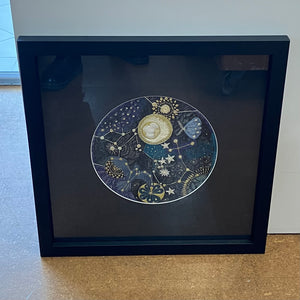 ‘NIGHT GARDEN’ original textile, framed