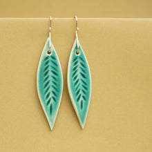 Load image into Gallery viewer, Emerald Green Leaf Earrings