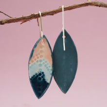 Load image into Gallery viewer, Tri-coloured Leaf Drop Earrings
