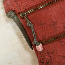 Load image into Gallery viewer, SUEDE SATCHEL - FAN PRINT